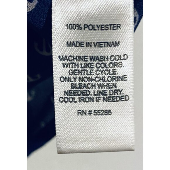 Express Top Womens Medium Navy Blue Anchor Print Portofino Nautical Flowy Boho - Picture 7 of 8